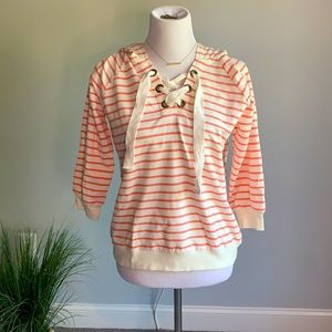 Skies are Blue French Terry Lace Up Hoodie